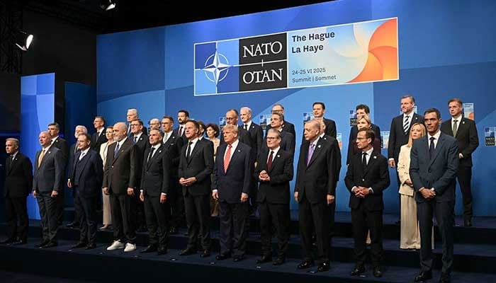 Netherlands Prime Minister Dick Schoof, NATO Secretary General Mark Rutte, US President Donald Trump, Britains Prime Minister Keir Starmer and Turkiyes President Recep Tayyip Erdogan pose with NATO country leaders during NATO summit in The Hague, Netherlands, June 25, 2025. — Reuters