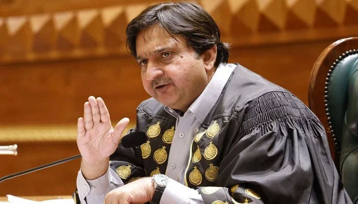 Punjab Assembly Speaker Malik Ahmad Khan pictured during an assembly session in this image released on June 24, 2024. — Facebook@Malik Muhammad Ahmad Khan