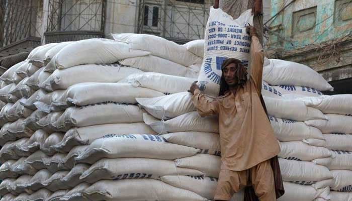 The undated image shows a labourer carrying a sack of refined sugar. Representational image. —APP/File