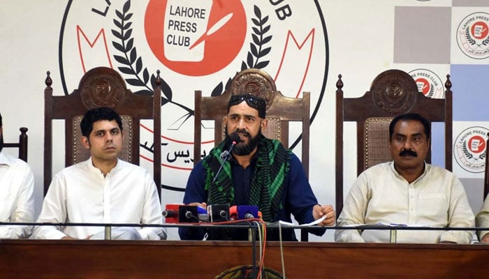 Zulfikar Ali Bhutto (ZAB) Junior, the grandson of former Prime Minister and PPP founder Zulfikar Ali Bhutto  addresses to media persons during press conference, at Lahore Press Club on July 11, 2025. — PPI