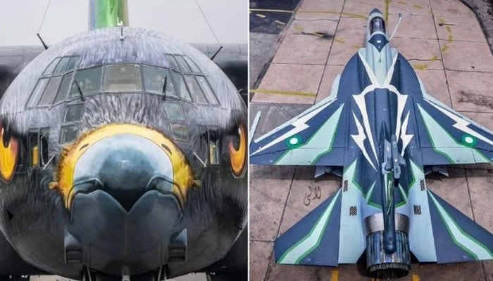 PAFs C-130 Hercules and JF-17C Block III at Royal International Air Tattoo 2025, United Kingdom. — Radio Pakistan/File