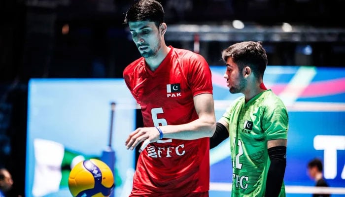 Pakistan Volleyball players during the FIVB Volleyball U19 World Championship against Argentina in Tashkent, Uzbekistan on July 29, 2025. — FIVB